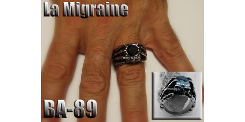 Ba-089, Bague tête de mort La Migraine acier inoxidable